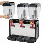 Thumbnail image #3 for Eurodib USA Cofrimell CD3J110 Triple-Bowl Countertop Juice Dispenser, 3 x 3-Gallon Removable Polycarbonate Bowls, Stainless Steel