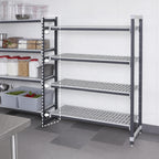 Thumbnail image #3 for Cambro Camshelving® Elements EXA212472V5480 5-Tier Vented Stationary Add-On Polymer Shelving Unit, 21 x 24 x 72 in, Speckled Gray