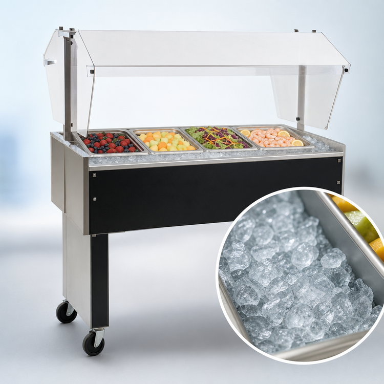 Product image #3 for Eagle Group Service Mate Portable Ice-Cooled Buffet Cold Pan Unit, 4-Pan, 63-1/2 Inch Wide