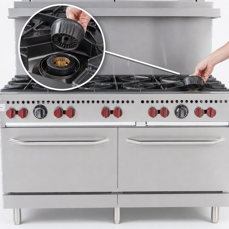Product image #3 for Vulcan SX Series 60-Inch Natural Gas Restaurant Range with 10 Open Burners and 2 Standard Ovens