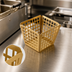 Thumbnail image #4 for Laser Cut Rectangular Gold Finish Stainless Steel Fry Basket