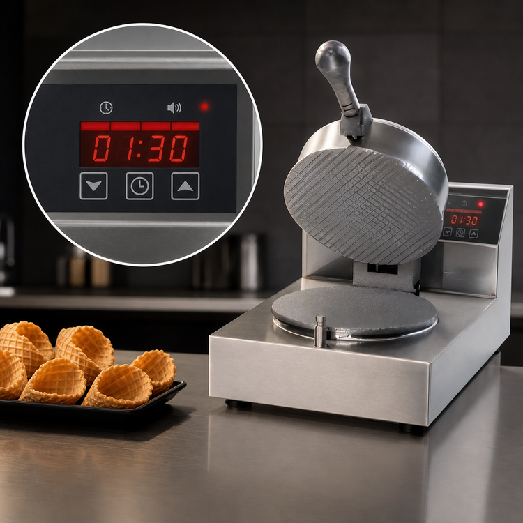 Product image #3 for Nemco 7030A-240 Single 7-Inch Countertop Waffle Cone Baker, 240V, Digital Controls