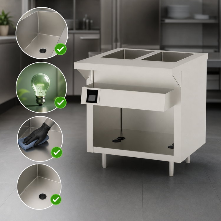 Product image #3 for Thurmaduke EW-2-DLPG Deluxe Ganged Waterless Well Unit - 2 Pan, Electric