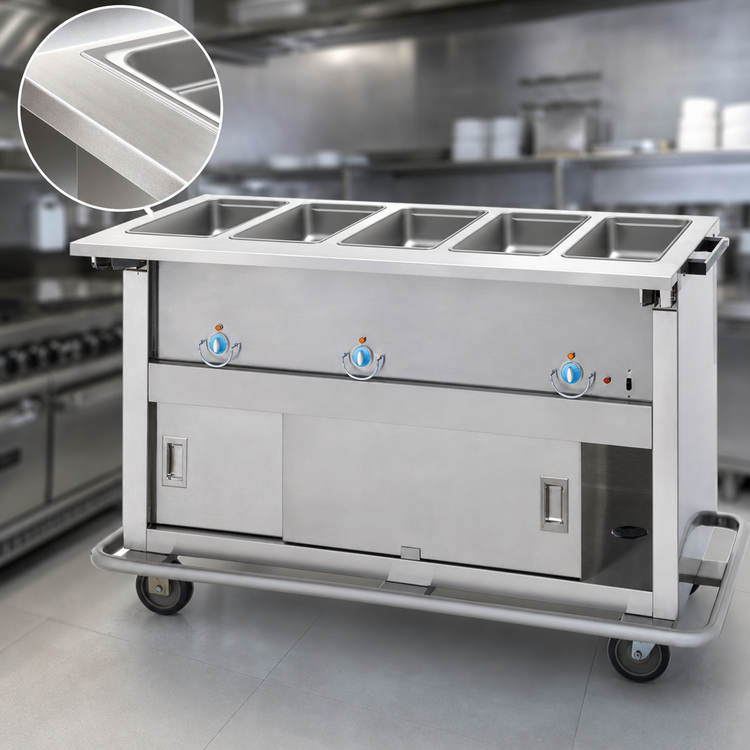 Product image #3 for Thurmaduke EP-5-CBSS 5-Well Full-Size Electric Portable Hot Food Steamtable