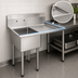 Thumbnail image #3 for Turbo Air TSA-1-12-R1 One-Compartment 304 Stainless Steel Sink with 18-Inch Right-Hand Drainboard