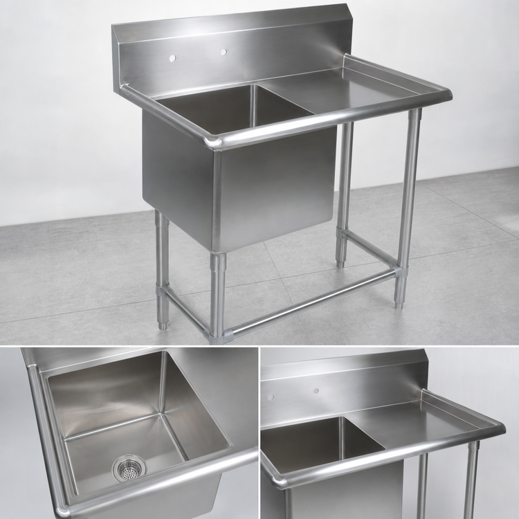 Product image #3 for John Boos Pro-Bowl 1-Compartment Stainless Steel Sink with Right Drainboard