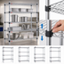Thumbnail image #3 for EAGLEbrite Quad-Adjust 4-Tier Stationary Wire Shelving Starter Unit, 72 x 18 x 74 Inches, Zinc Finish