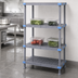 Thumbnail image #3 for Quantum Millenia 4-Shelf Polymer Shelving Unit with Dunnage Stand, 54W x 21D x 50H, Gray