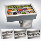 Thumbnail image #3 for Duke Manufacturing ADI-1M-TC-P Drop-In Tri-Channel Refrigerated Cold Pan, 8-Inch Deep, Self-Contained, Stainless Steel Interior