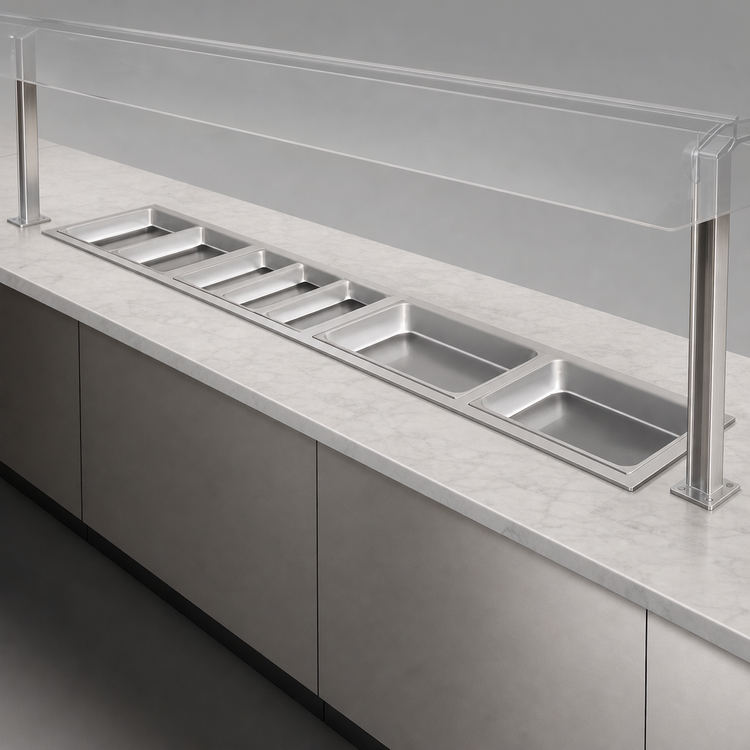 Product image #3 for Hatco HWBI-S2D Drop-In Modular Slim Heated Well with Drains, 2 Full-Size Pan Capacity