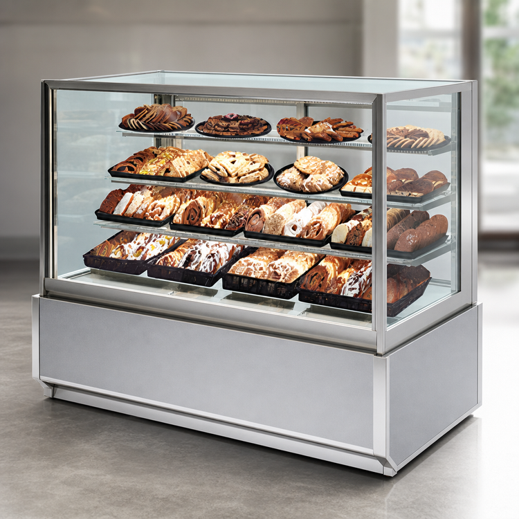 Product image #3 for Italian Glass Series Floor-Standing Full-Service Non-Refrigerated Pastry Display Case, 60 Inch Wide