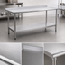 Thumbnail image #3 for BlendPort Budget Series 84-Inch x 24-Inch 430 Stainless Steel Work Table with Rear Upturn and Adjustable Undershelf