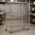 Thumbnail image #3 for Mobile Open-Wire Stainless Steel Security Cage with 2 Doors and Padlock Hasps, 51-1/4W x 33-1/4D x 69H