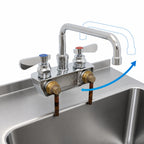 Thumbnail image #3 for BK Resources OptiFlow BKF-4SM2-10-G Splash-Mount Faucet, 4-Inch Centers, 10-Inch Swing Spout, Chrome Finish, Ceramic Valves
