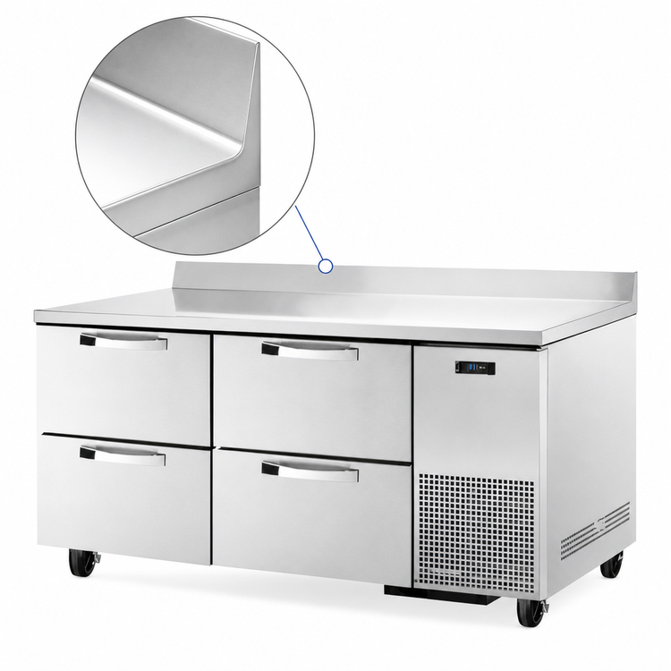 Product image #3 for True Spec Series Two-Section Deep Worktop Refrigerator with 4 Drawers, 67-1/4-Inch Wide