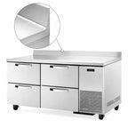 Thumbnail image #3 for True Mfg. - General Foodservice SPEC SERIES TWT-67D-4-HC~SPEC3 Two-Section Deep Worktop Refrigerator, 4 Drawers, 67-1/4-Inch Wide