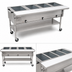 Thumbnail image #3 for Portable Electric Hot Food Table with 4 Dry Wells and Cutting Board, Open Shelf Base, 66 Inch Wide, 208V
