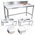 Thumbnail image #3 for John Boos 120-Inch x 24-Inch Trimming Table with 3/4-Inch Reversible Poly Top and 6-Inch Removable Backsplash
