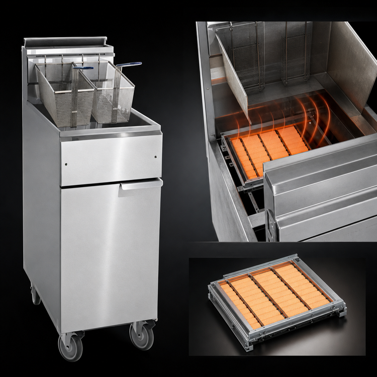 Product image #3 for Imperial IFS-40-OP 40 lb. Gas Floor Model Open Pot Fryer
