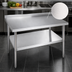 Thumbnail image #3 for Klinger's Trading BSG2430 Heavy-Duty 30 x 24 x 38 Inch 18/430 Stainless Steel Work Table with 2-Inch Backsplash and Adjustable Undershelf