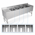 Thumbnail image #3 for John Boos 96-Inch 4-Compartment Underbar Sink Unit with Dual 24-Inch Drainboards