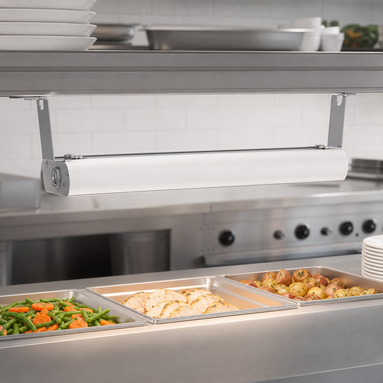 Product image #3 for Vollrath 30-Inch Low Profile Unlighted Strip Heat Lamp, White Aluminum Housing, Remote Infinite Switch, 120V