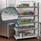 Thumbnail image #3 for Cambro Camshelving® Elements EXA182484S5480 Stationary 5-Tier Solid Polymer Shelving Add-On Unit, 24W x 18D x 84H, Gray