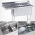 Thumbnail image #3 for Advance Tabco 2-Compartment Fabricated Sink with Left Drainboard, 24 x 24 x 14-Inch Bowls, 16-Gauge 304 Stainless Steel