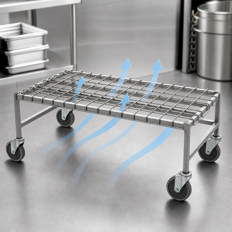 Product image #3 for EAGLEgard Mobile Wire Dunnage Rack, 30 x 18 x 14 Inches, 800 lb Capacity