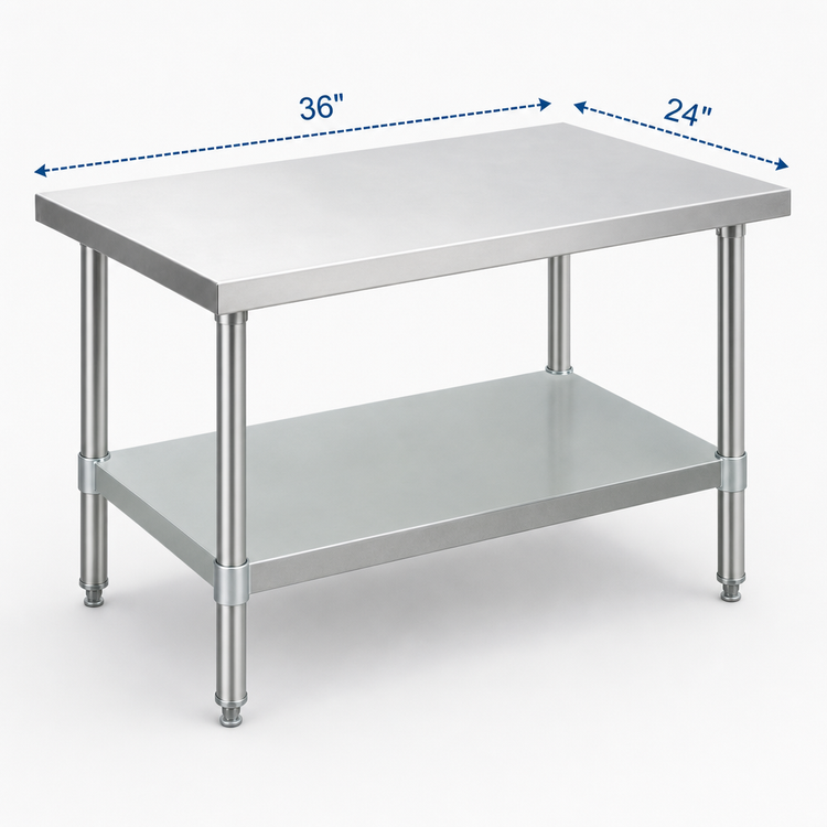 Product image #3 for Advance Tabco 36" x 24" Stainless Steel Work Table Undershelf