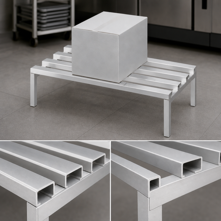 Product image #3 for Channel Manufacturing Standard Series Aluminum C-Channel Dunnage Rack, 24 x 20 x 12 Inches, 2,500 lb. Per Shelf