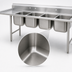 Thumbnail image #3 for Eagle Group 414 Series Coved Corner Four-Compartment Sink with Dual 18-Inch Drainboards