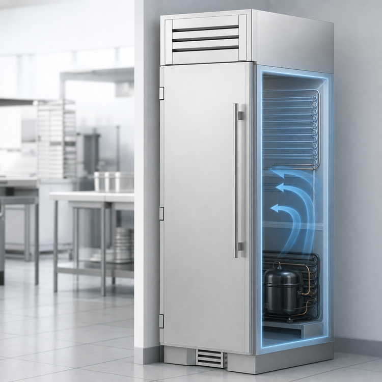 Product image #3 for True Residential 24-Inch One-Section Upright Reach-In Refrigerator with Solid Hinged Door, Stainless Steel, Self-Contained, 115V