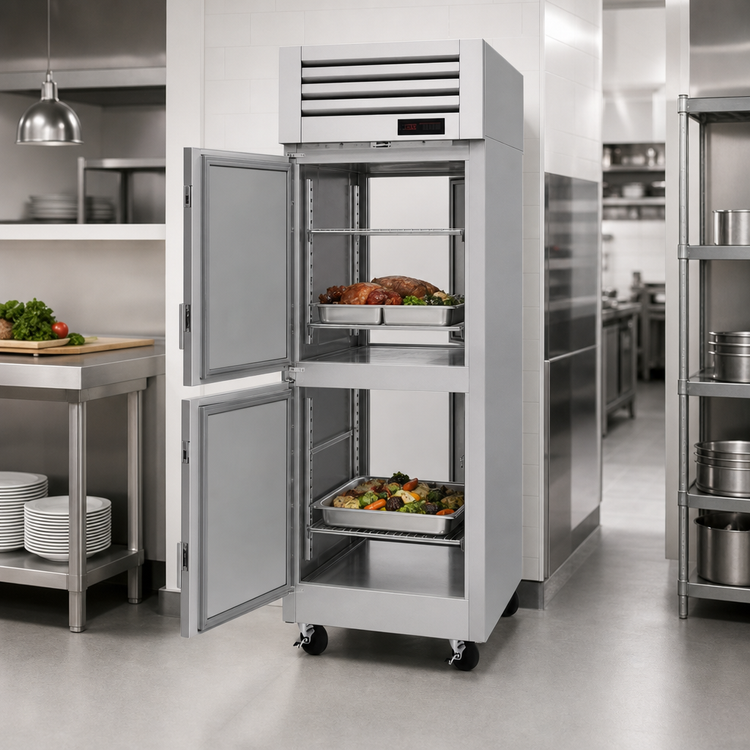 Product image #3 for Turbo Air PRO Series Pass-Thru Heated Holding Cabinet, 1 Section, 26 Cu. Ft., 4 Half Doors