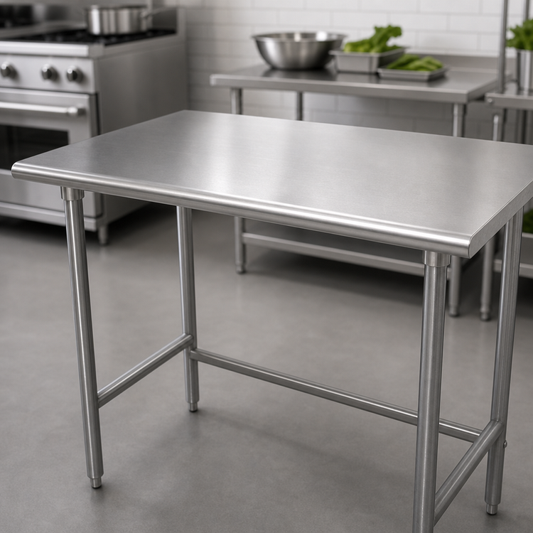 Product image #3 for Advance Tabco 30 Inch x 24 Inch 16-Gauge 304 Stainless Steel Flat Top Work Table with Galvanized Base