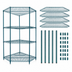 Thumbnail image #3 for Quantum 36 x 18 Inch 5-Sided Wire Shelving Starter Kit with 4 Shelves, Green Epoxy Antimicrobial Finish