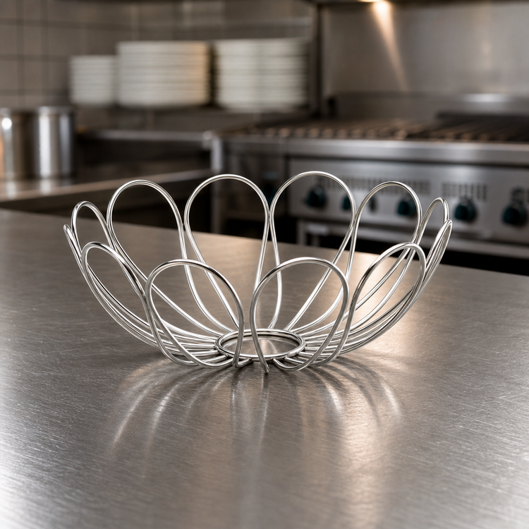 Product image #4 for American Metalcraft Bloom Round Stainless Steel Serving Basket, 8-1/8 Inch Diameter