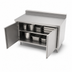 Thumbnail image #3 for John Boos 48-Inch x 36-Inch Stainless Steel Cabinet Base Work Table with Hinged Doors and 5-Inch Backsplash