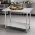 Thumbnail image #3 for 48 Inch x 36 Inch Flat Top Stainless Steel Work Table with Adjustable Undershelf and 16-Gauge 304 Top