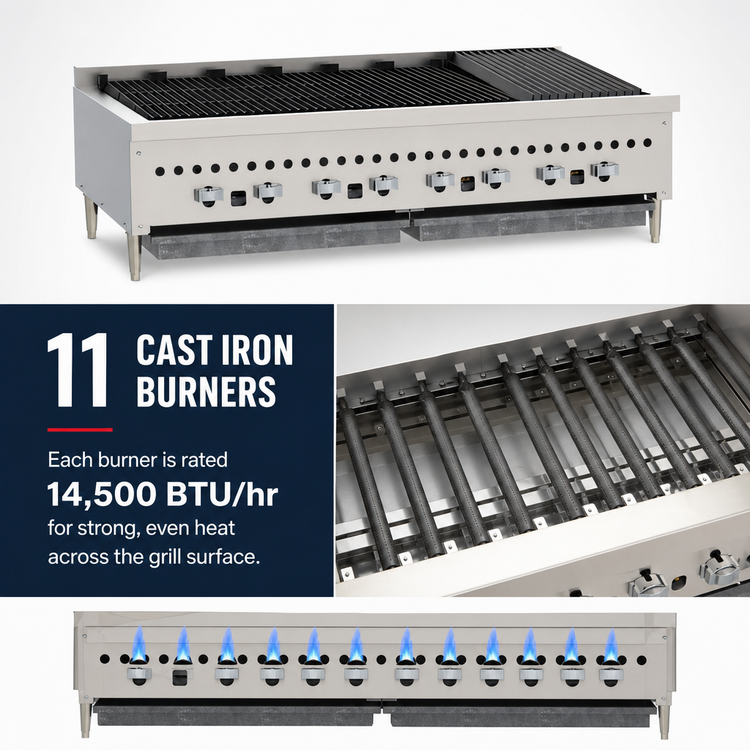Product image #3 for Vulcan VCCB60 60-Inch Low Profile Countertop Gas Charbroiler
