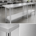 Thumbnail image #3 for Sapphire 84 Inch x 30 Inch 16-Gauge 304 Stainless Steel Work Table with Beveled Square Edge and Adjustable Undershelf