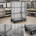 Thumbnail image #3 for QuadTruss Chrome-Plated Wire Security Cage with Dolly Truck and Casters, 52-7/8 x 29-3/4 x 69 Inch