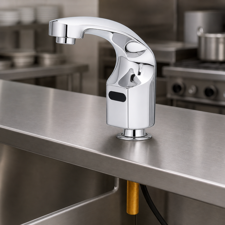 Product image #3 for T&S ChekPoint Single-Hole Deck Mount Touchless Electronic Sensor Faucet with 2.2 GPM VR Aerator