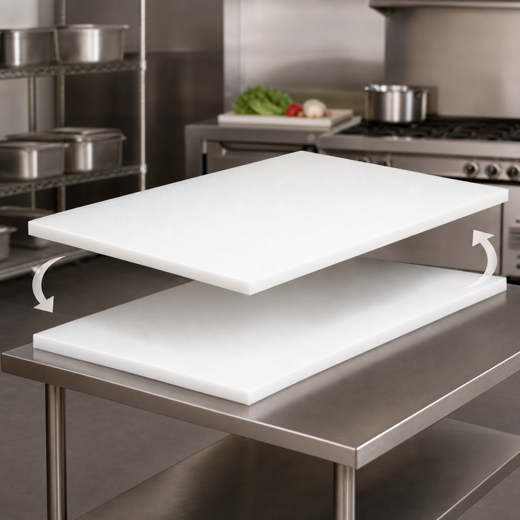 Product image #3 for John Boos 120" x 36" Reversible Poly Work Table Replacement Top, 3/4" Thick