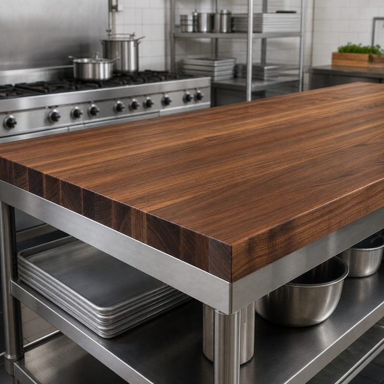 Product image #3 for Boos Block American Black Walnut Edge Grain Kitchen Countertop with Varnique Finish, 144 x 36 x 2-1/4 Inches