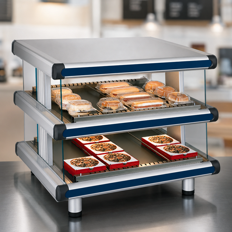 Product image #3 for Hatco Glo-Ray Designer Slant 2-Shelf Countertop Merchandising Display Warmer, 30.25 Inches
