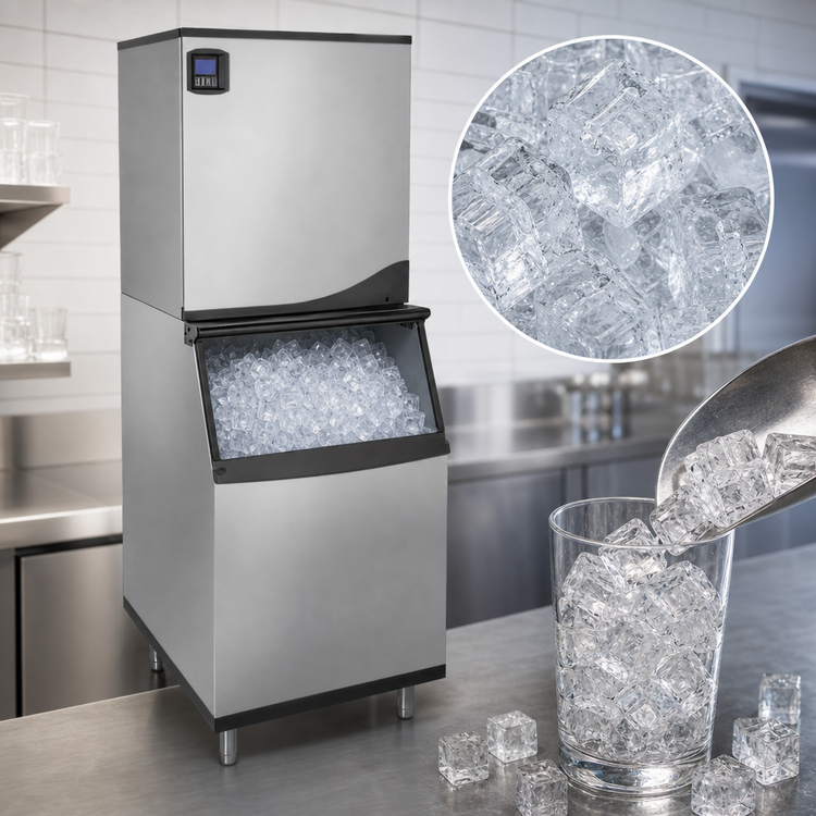 Product image #3 for Maxx Ice Intelligent Series 60-Inch Air-Cooled Full Dice Cube Ice Machine with 470-lb Storage Bin