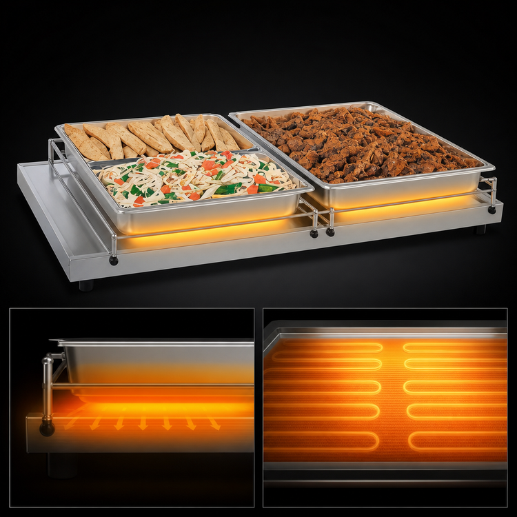 Product image #3 for Hatco Glo-Ray Freestanding Heated Shelf, 36-Inch W x 25-1/2-Inch D, Stainless Steel Top, Aluminum Base