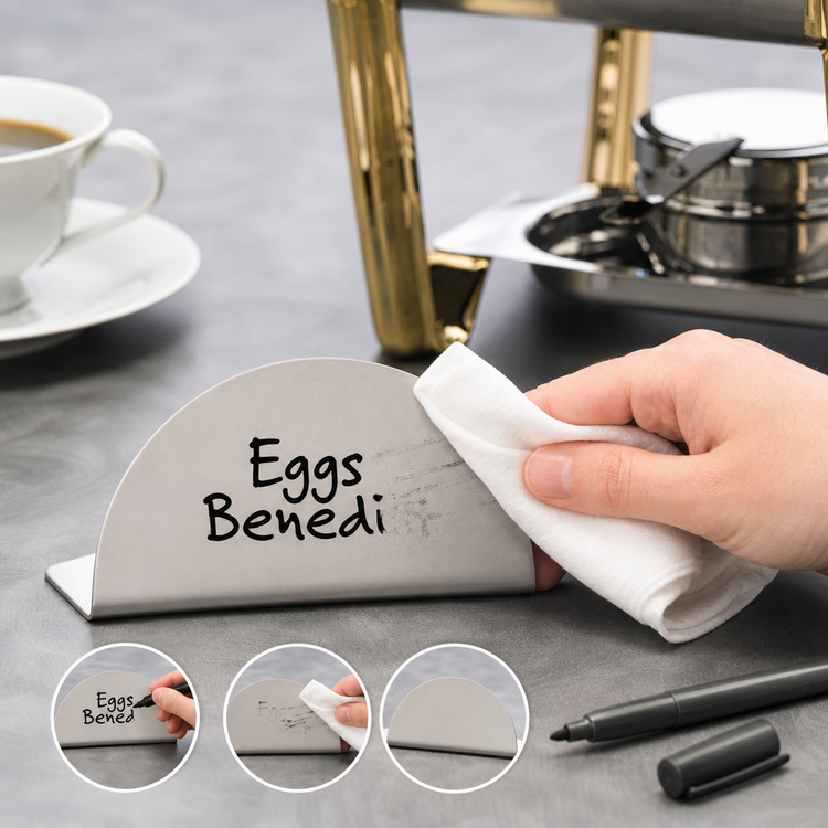 Product image #3 for American Metalcraft Stainless Steel Tabletop Write-On/Wipe-Off Menu Card Sign