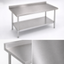 Thumbnail image #3 for John Boos Stallion Economy Stainless Steel Work Table, 60 x 30 Inch, 5 Inch Backsplash, Galvanized Base